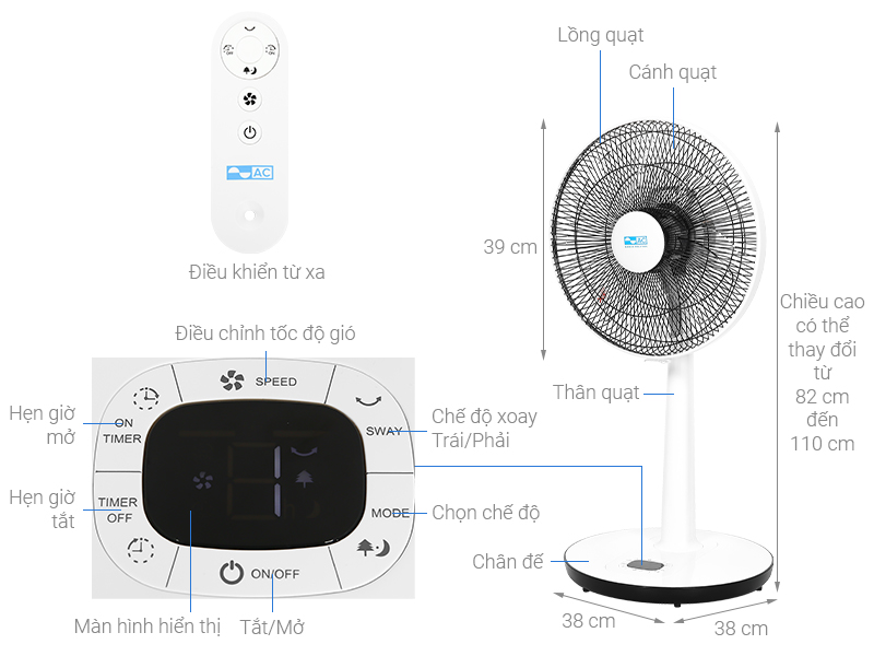 Quạt lửng AC DC Inverter ALF01D147