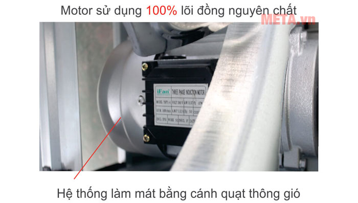 Mô tơ của quạt sử dụng 100% lõi đồng nguyên chất