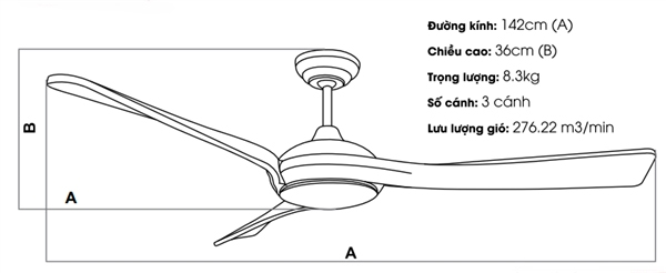 Quạt trần cánh gỗ