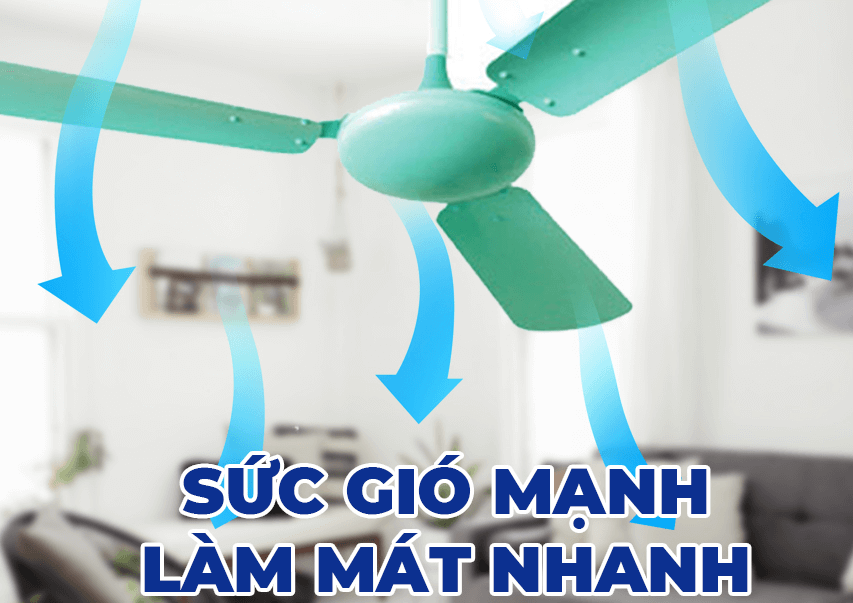 Quạt trần QT1400X được trang bị sải cánh 140cm