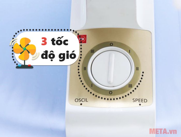 Quạt treo tường KDK M40C có nút tròn vặn điều khiển quạt 