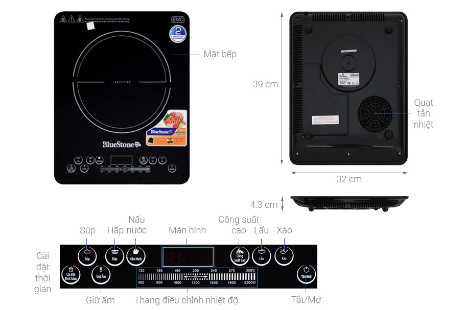 Bếp từ cảm ứng Bluestone ICB-6657