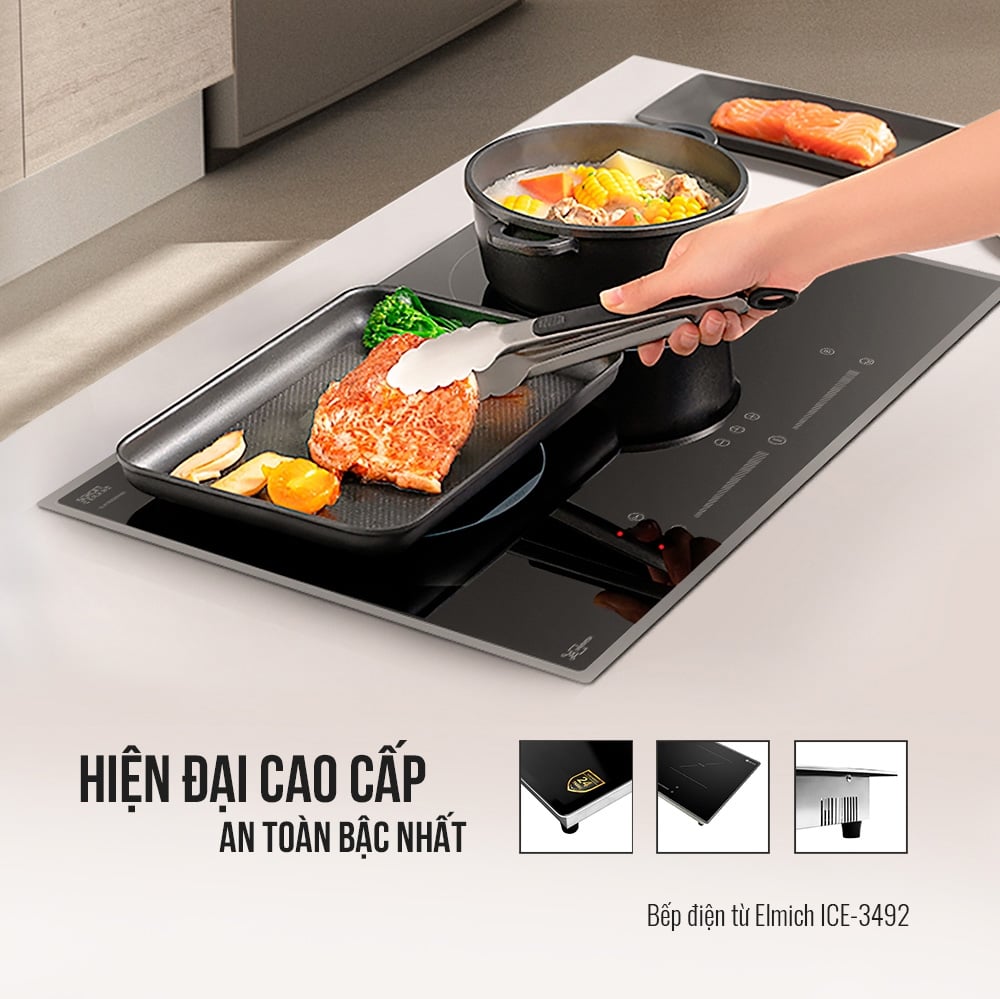 Hình ảnh bếp từ đôi Elmich ICE-3492