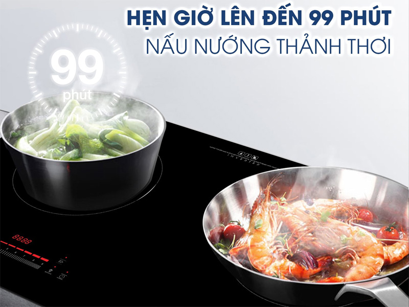 Hẹn giờ nấu lên đến 99 phút