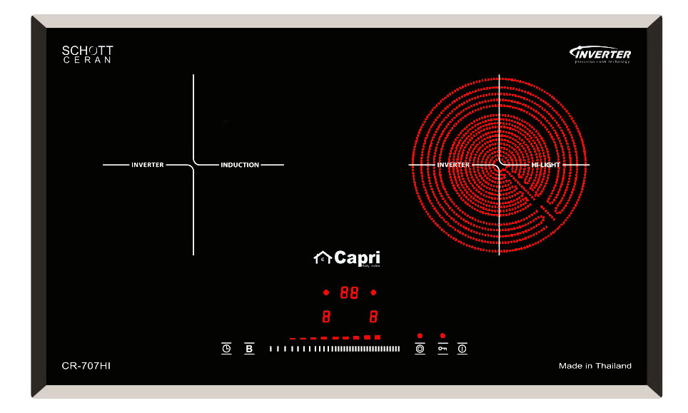 Bếp từ - hồng ngoại đôi Capri CR-707HI