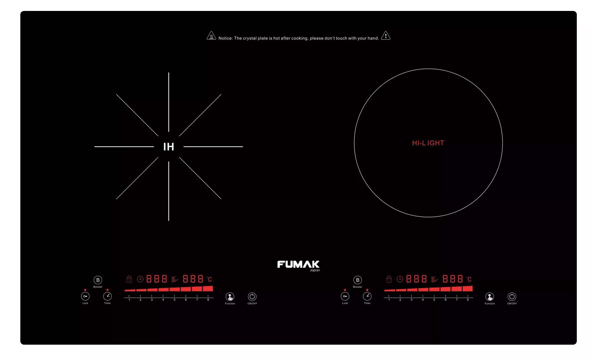 Bếp từ hồng ngoại đôi Fumak FM-CF2000