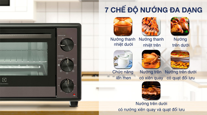 Trang bị 7 chế độ nướng khác nhau