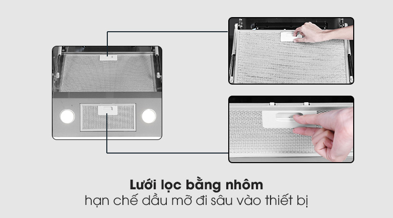 Lưới lọc bằng nhôm có thể tháo lắp để vệ sinh