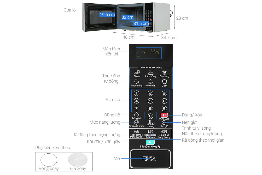 lò vi sóng điện tử Sharp R-370VN-S 