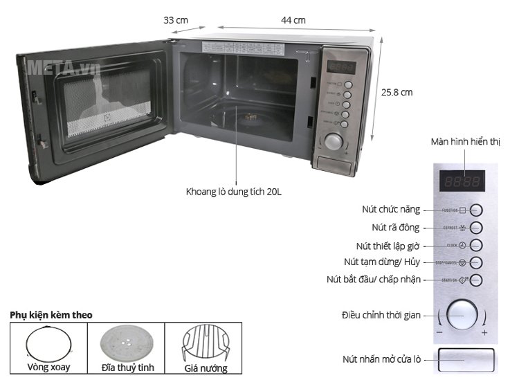 Cấu tạo của lò vi sóng Electrolux EMS2027GX 