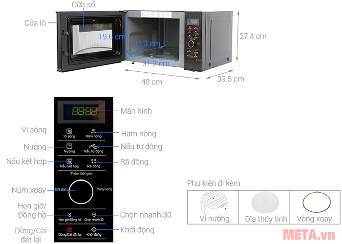 Cấu tạo của lò vi sóng Inverter Panasonic NN-GD37HBYUE