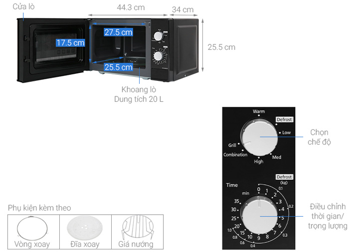 Lò vi sóng Panasonic NN-GM24JBYUE