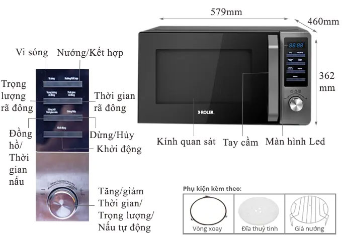 Lò vi sóng điện tử Roler RM-3239A