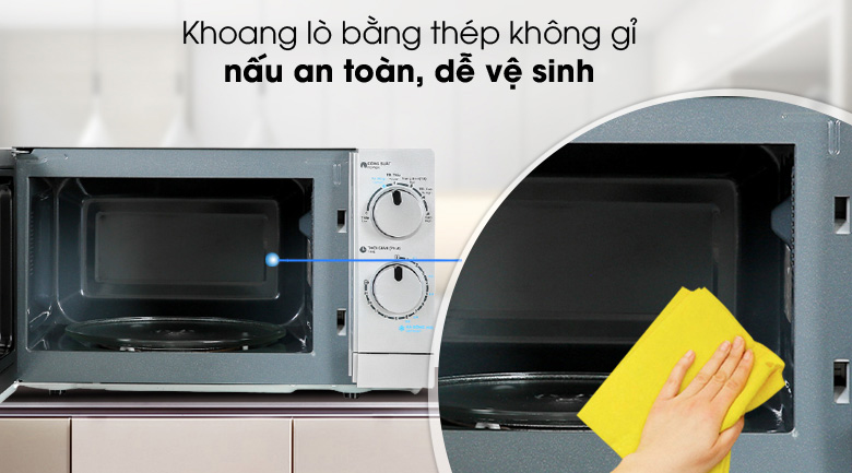 Khoang lò vi sóng bằng thép không gỉ, sáng bóng