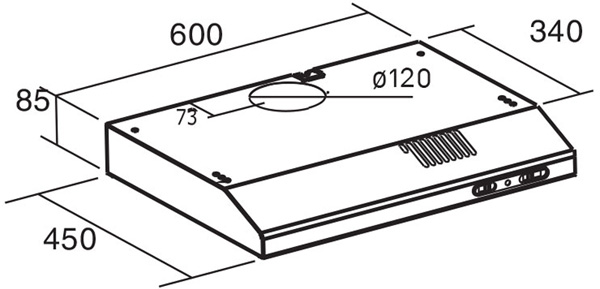 Máy hút mùi âm tủ Cata LF-2060 WH