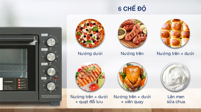 6 chức năng nướng khác nhau