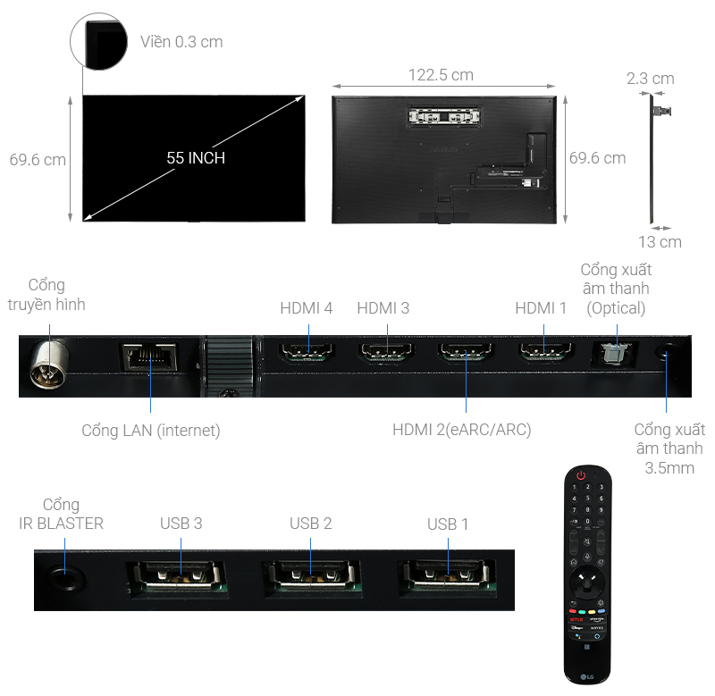 Smart Tivi OLED LG 4K 55 inch 55G1PTA