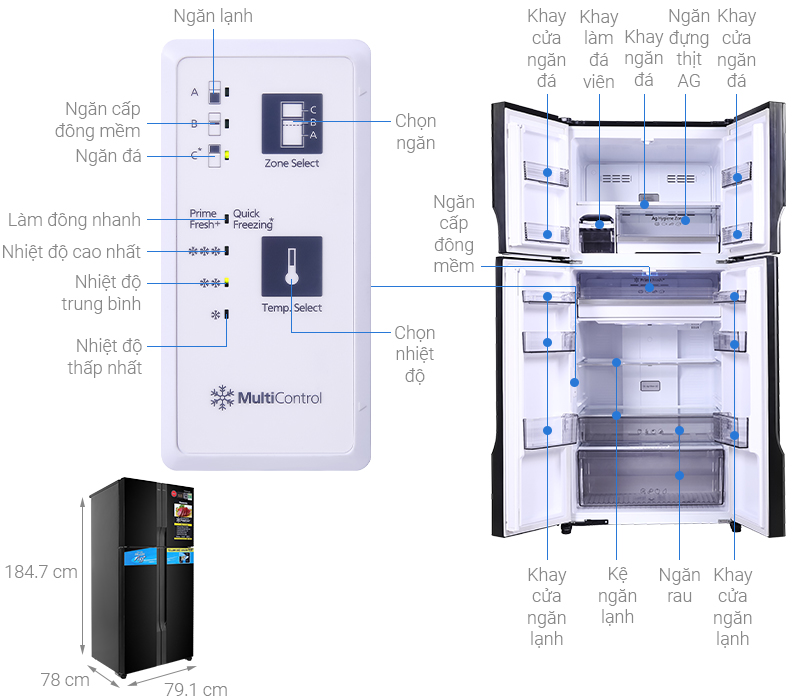 Tủ lạnh Panasonic Inverter 550 lít NR-DZ601VGKV