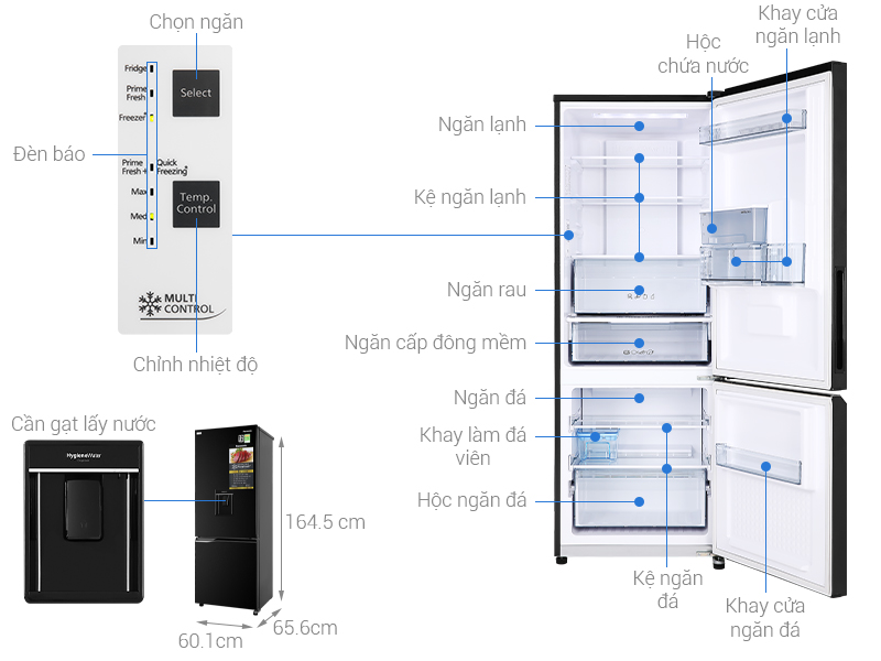 Tủ lạnh Panasonic Inverter 290 lít NR-BV320WKVN