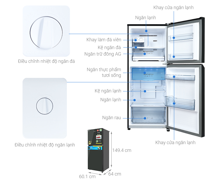 Tủ lạnh Panasonic Inverter 268 lít NR-TV301VGMV