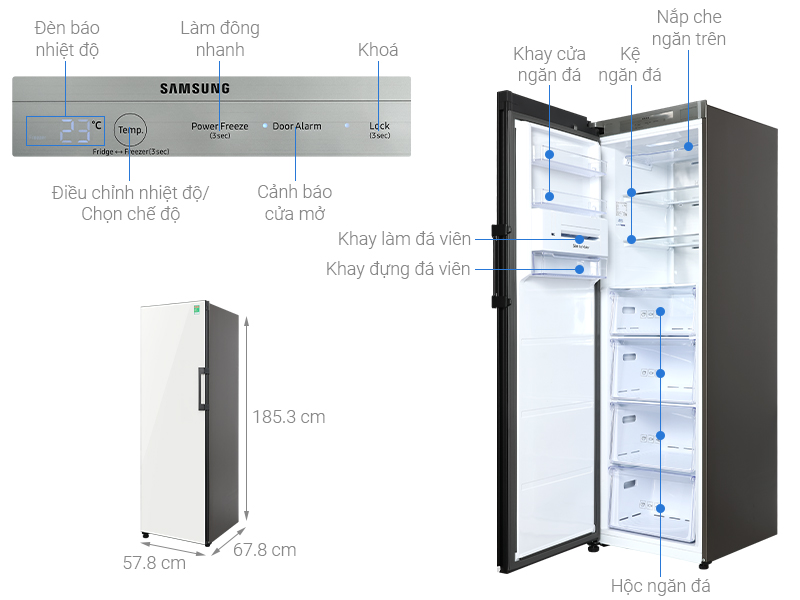 Tủ lạnh Samsung Inverter 323 lít RZ32T744535/SV