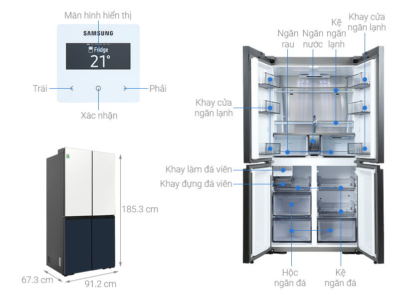 Tủ lạnh Samsung Inverter 599 lít RF60A91R177/SV